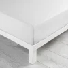 DRAP HOUSSE 140X190CM COTON LAVE 57 FILS LINETTE BLANC