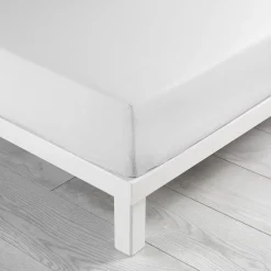 DRAP HOUSSE 140X190CM COTON LAVE 57 FILS LINETTE BLANC