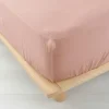 DRAP HOUSSE 160X200CM GAZE COTON 57 FILS ANGELIA ROSE