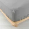 DRAP HOUSSE 140X190CM GAZE COTON 57 FILS ANGELIA GRIS