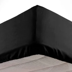 DRAP HOUSSE 90X190CM MICROFIBRE OSCAR NOIR