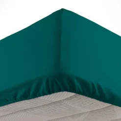 DRAP HOUSSE 140X190CM MICROFIBRE UNIE OSCAR EMERAUDE