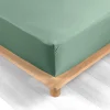 DRAP HOUSSE 140X190CM PERCALE UNI 78 FILS TILLEUL