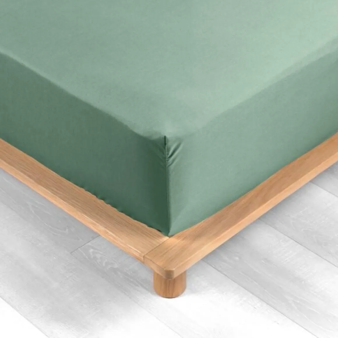 DRAP HOUSSE 180X200CM PERCALE UNI 78 FILS TILLEUL