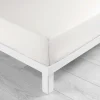 DRAP HOUSSE 140X190CM UNI 57 FILS LINA BLANC