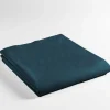 DRAP PLAT 180X290CM UNI 57 FILS LINA BLEU