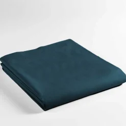 DRAP PLAT 180X290CM UNI 57 FILS LINA BLEU