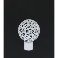 EMBOUT BOULE PERFOREE D20 X2 BLANC MAT