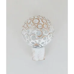 EMBOUT BOULE PERFOREE D20 X2 BLANC OR