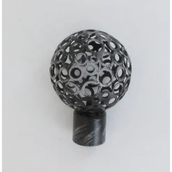 EMBOUT BOULE PERFOREE D20 X2 NOIR ARGENT