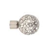EMBOUT BOULE PERFOREE D.20 X2 PIECES ARGENT MAT