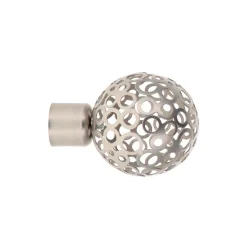 EMBOUT BOULE PERFOREE D.20 X2 PIECES ARGENT MAT