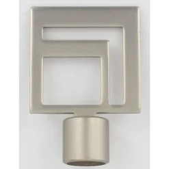 EMBOUT GEOMETRIQUE CARRE D20 X2 ARGENT MAT