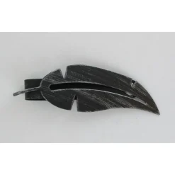 EMBRASSE METAL AIMANTEE PLUME  NOIR ARGENT