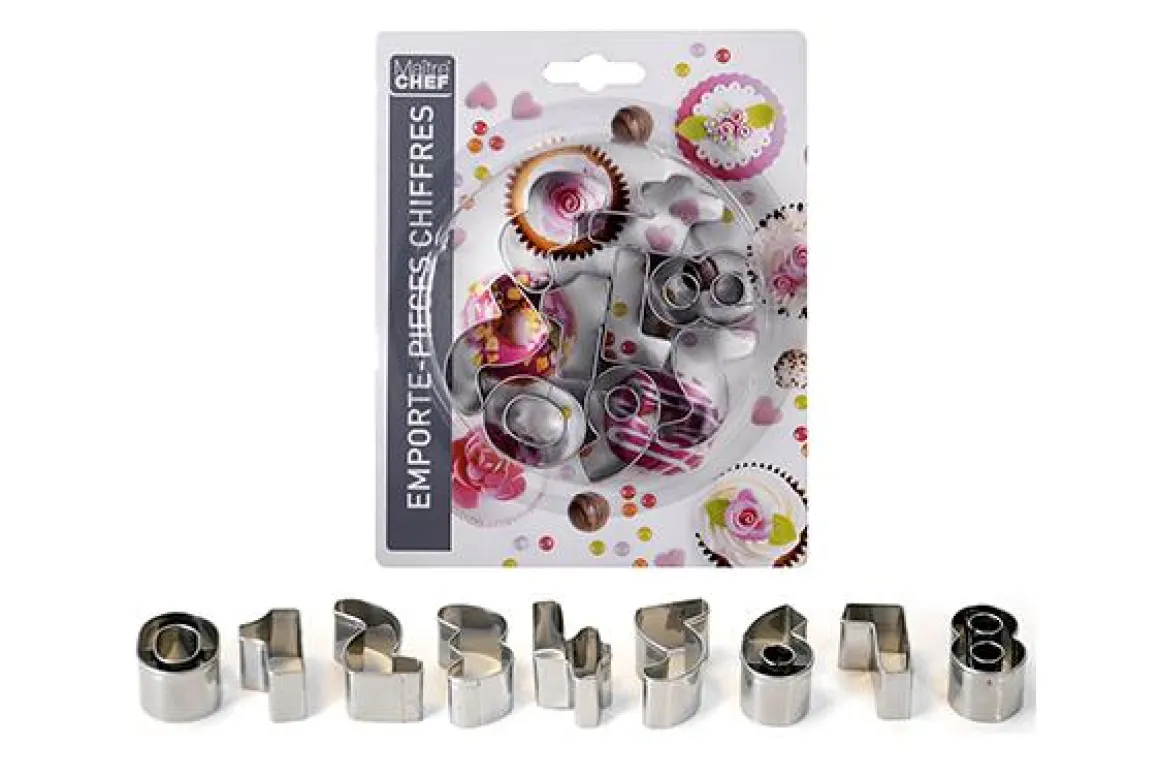 EMPORTE PIECES INOX CHIFFRES 9PCS