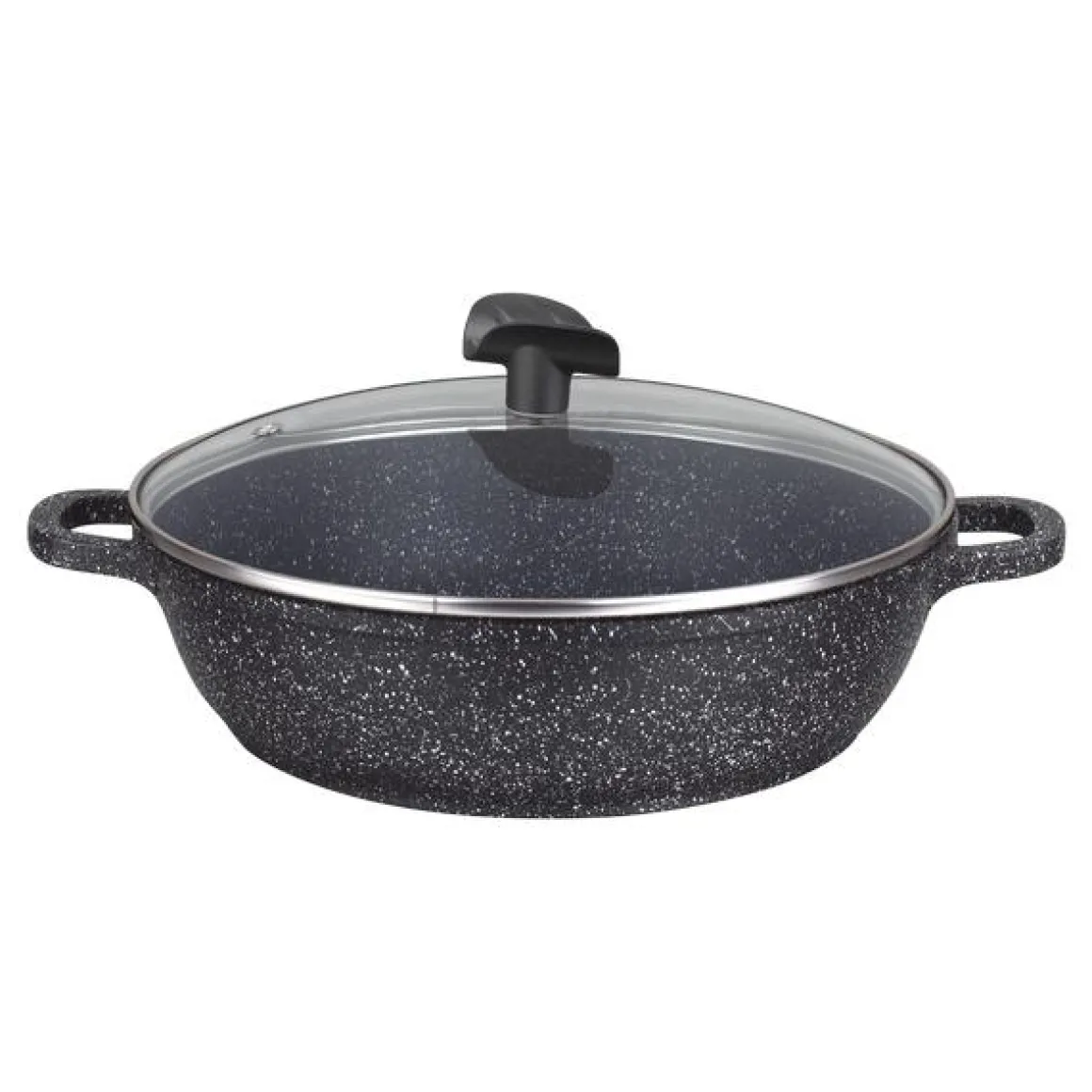 ESTIA MIJOTEUSE 28CM FACON PIERRE AVEC COUVERCLE VERRE