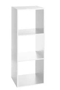 ETAGERE BOIS 3 CASES MIX BLANC