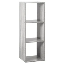 ETAGERE BOIS 3 CASES MIX GRIS