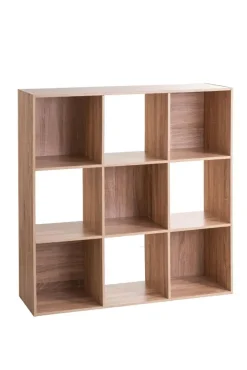 ETAGERE BOIS 9 CASES MIX NATUREL