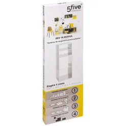 ETAGERE BOIS 2 ET 2 CASES MIX BLANC