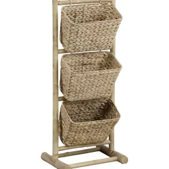 ETAGERE CANNE DE BAMBOU 3 PANIERS JACINTHE INCLINES