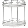 ETAGERE D ANGLE FIL ALUMINIUM 2 NIVEAUX A POSER CHROME