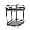 ETAGERE D ANGLE FIL ALUMINIUM 2 NIVEAUX A POSER NOIR