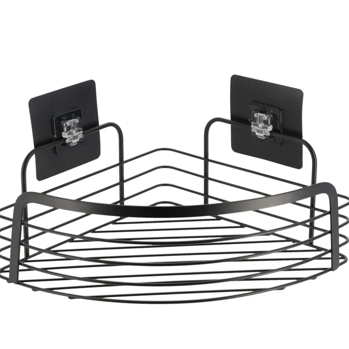 ETAGERE D ANGLE METAL SUR CARTES ADHESIVES 3M NOIR MAT