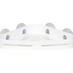 ETAGERE D ANGLE SUR VENTOUSES BLANC