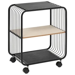 ETAGERE METAL BOIS 2 NIVEAUX