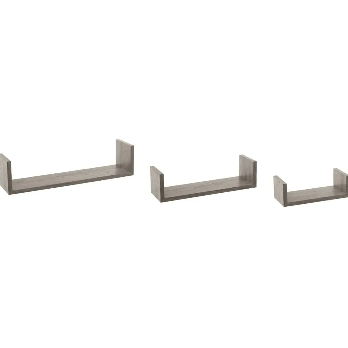 ETAGERE MURALE BORD CHENE GRIS X3 PIECES