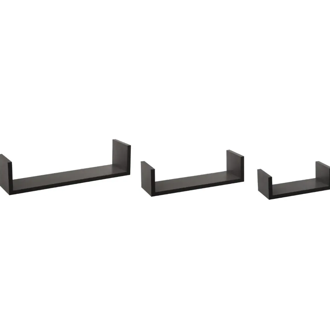 ETAGERE MURALE BORD NOIR X3 PIECES