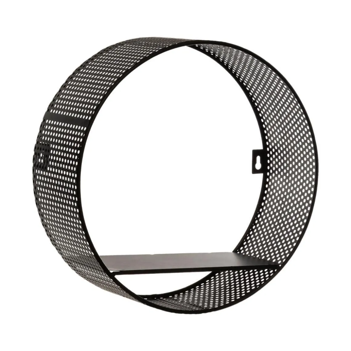 ETAGERE MURALE METAL PERFOREE ROND D.30X30X10CM