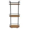 ETAGERE OVALE FIL METAL 3 NIVEAUX BAMBOU NOIR