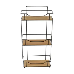 ETAGERE RECTANGLE 3 NIVEAUX BAMBOU NOIR