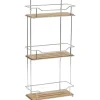 ETAGERE RECTANGULAIRE A POSER 3 NIVEAUX BAMBOU CHROME BAMBOU