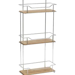 ETAGERE RECTANGULAIRE A POSER 3 NIVEAUX BAMBOU CHROME BAMBOU