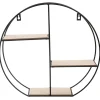ETAGERE RONDE METAL BOIS 38X35X10CM