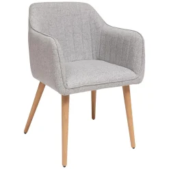 FAUTEUIL A DINER VISOCA PIEDS BOIS GRIS