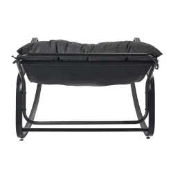 FAUTEUIL BASCULE MIAMI NOIR ET METAL 92X69X130CM