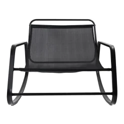 FAUTEUIL BASCULE MIAMI NOIR ET METAL 92X69X130CM
