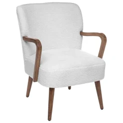 FAUTEUIL BLANC ACCOUDOIR BOUCLE CHIARA
