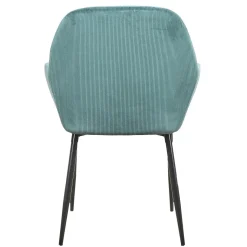 FAUTEUIL GIULIA BLEU CANARD VELOURS COTELE