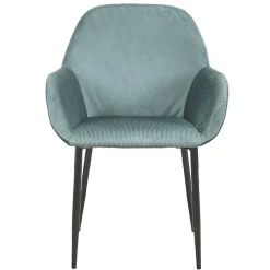 FAUTEUIL GIULIA BLEU CANARD VELOURS COTELE