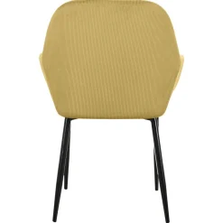 FAUTEUIL GIULIA JAUNE MOUTARDE VELOURS COTELE