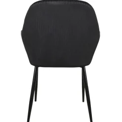 FAUTEUIL GIULIA NOIR VELOURS COTELE