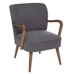 FAUTEUIL GRIS ACCOUDOIR BOUCLE CHIARA