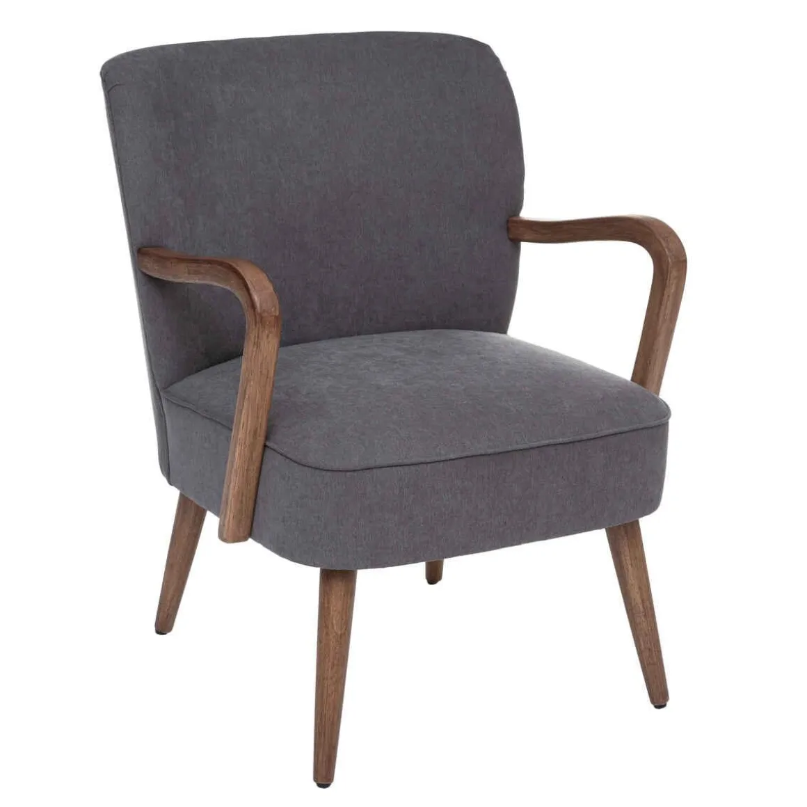FAUTEUIL GRIS ACCOUDOIR BOUCLE CHIARA