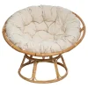 FAUTEUIL PAPASAN ROTIN SERAM BLANC