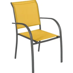 FAUTEUIL PIAZZA MOUTARDE GRAPHITE